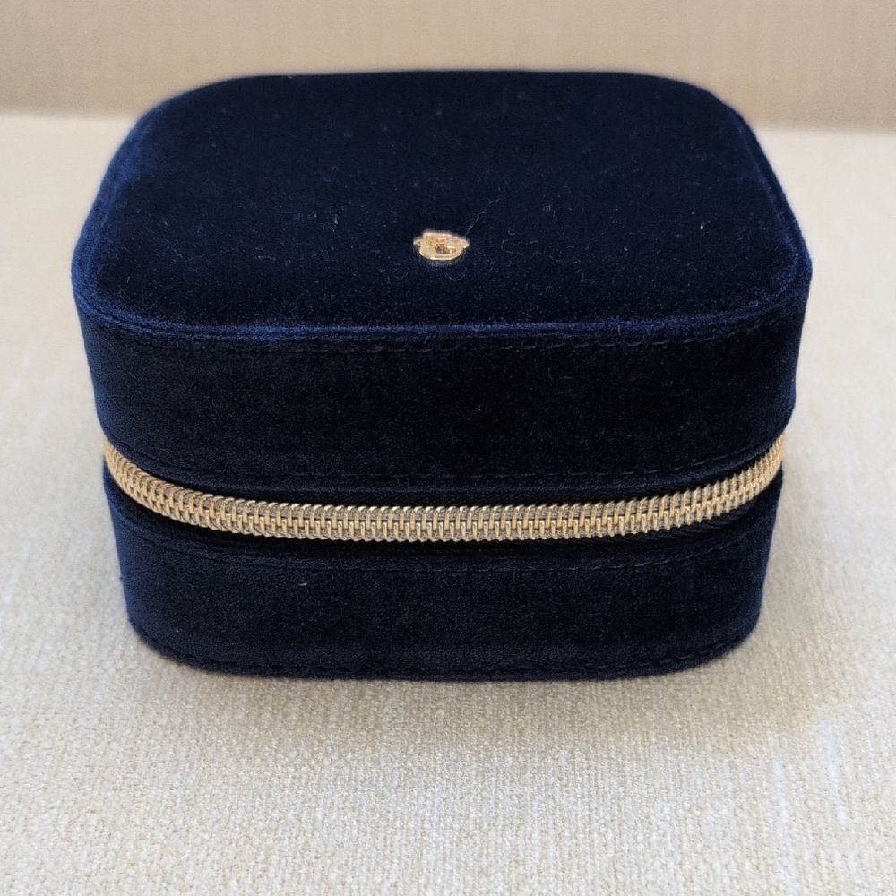 Spartina 449 Velvet Jewelry Travel Case Box with Gold Zipper Travel Mermaid